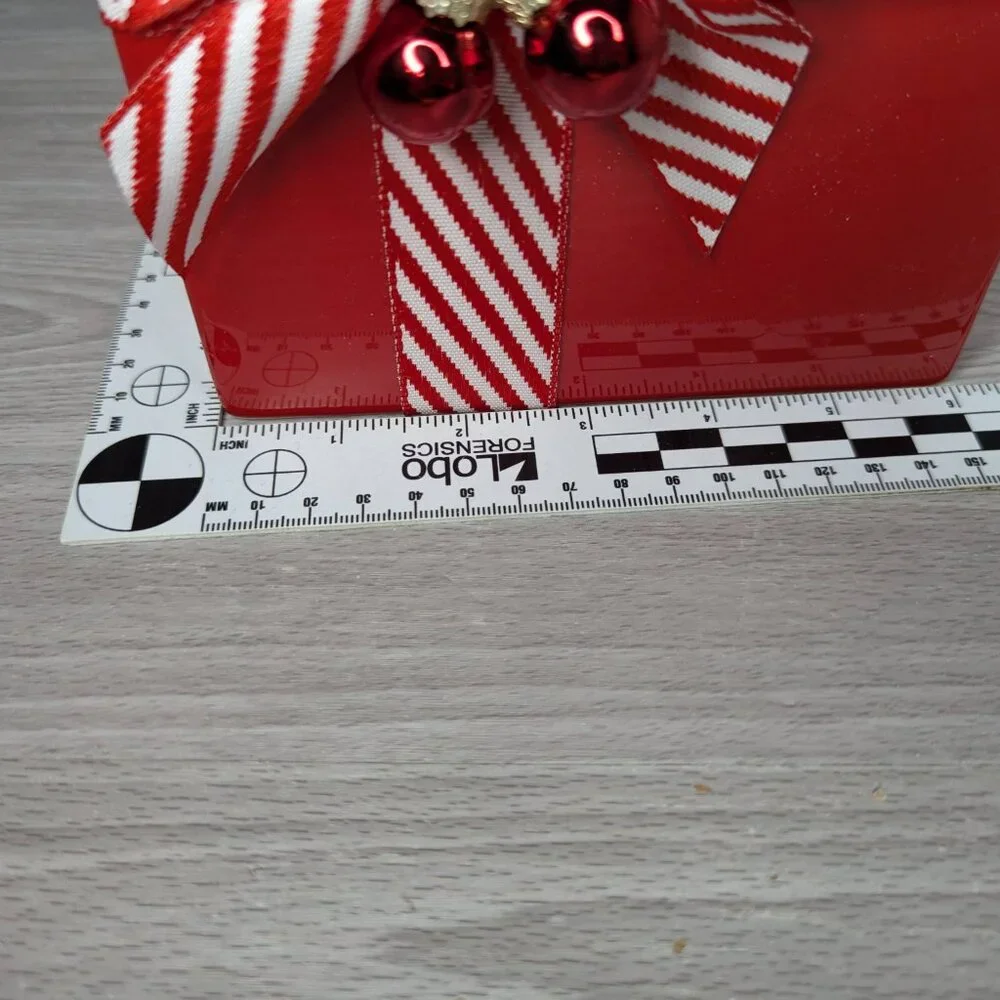 Christmas Presents Red & White Rectangle Ceramic Planters Set of 2